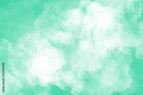 White Cloud on Green Background © PurMoon