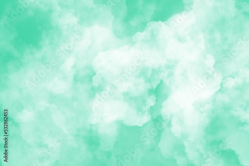 White Cloud on Green Background
