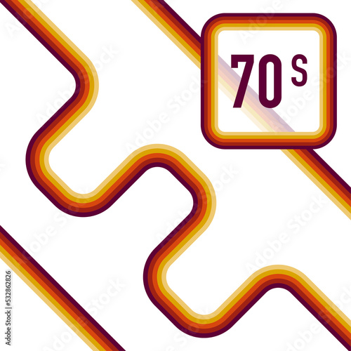 70s, 1970 abstract stock retro lines background. illustration.