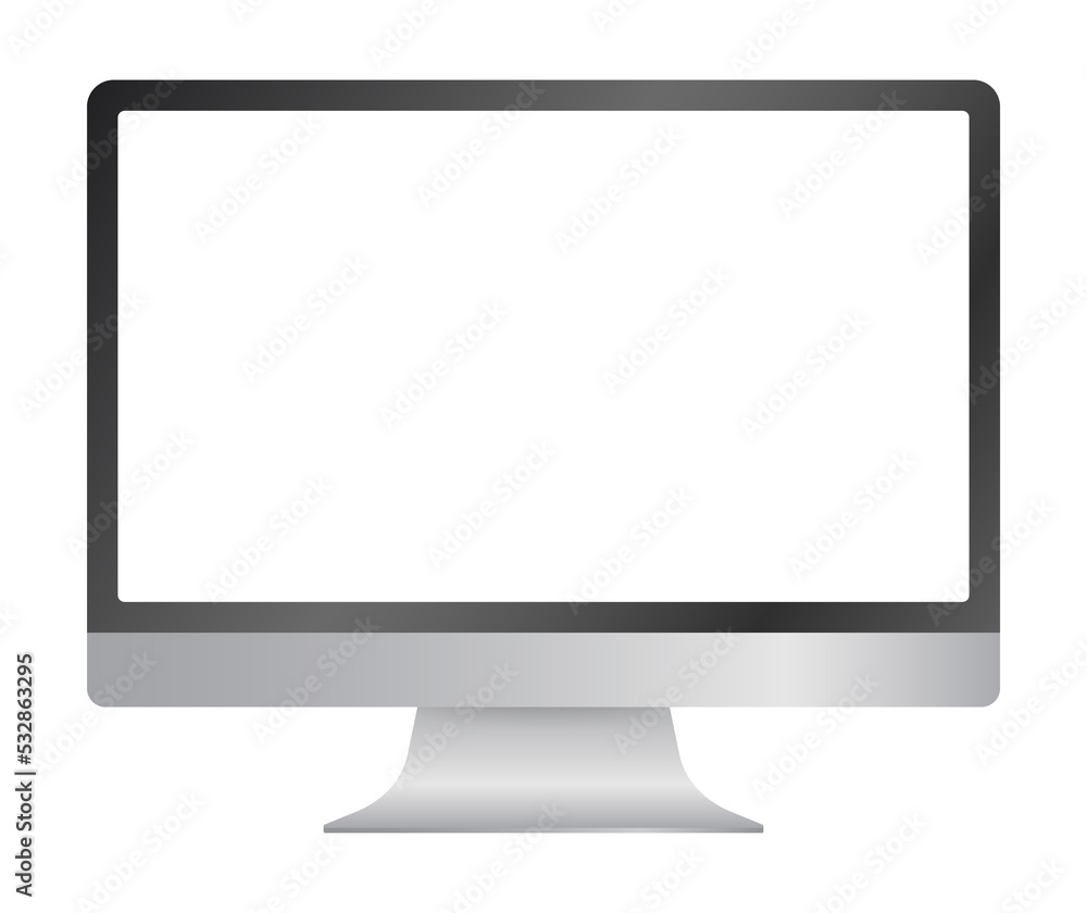 Computer display isolated in realistic design on white background. stock illustration. Computer display isolated in realistic design on white background. stock illustration.