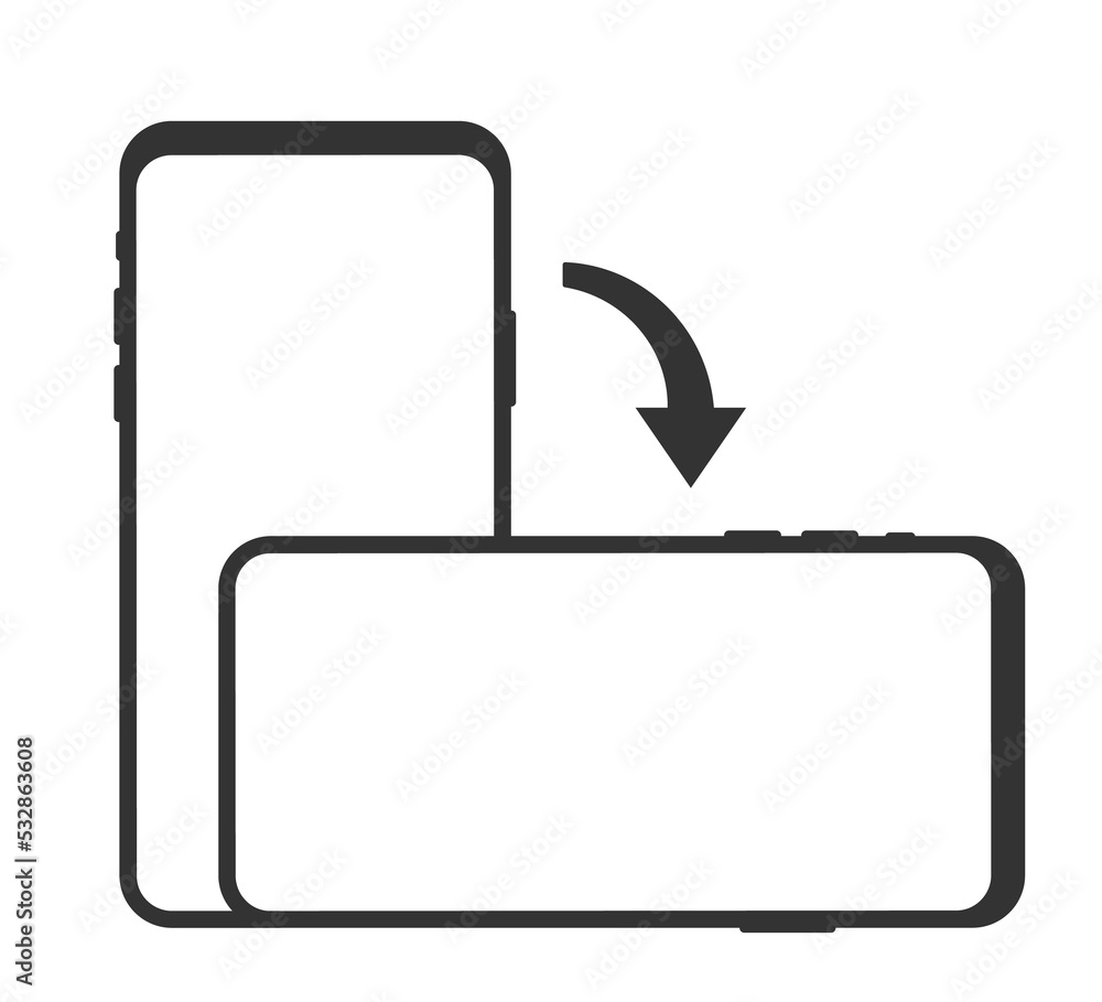 Rotate smartphone isolated icon. Device rotation symbol. Turn your device. Rotate smartphone isolated icon. Device rotation symbol. Turn your device.