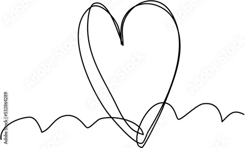 Monoline Heart Love Hand Drawn