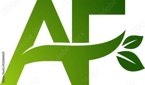 Letters and leaf concept transparent background. Very suitable for symbol, logo, company name, brand name, personal name, icon and many more.