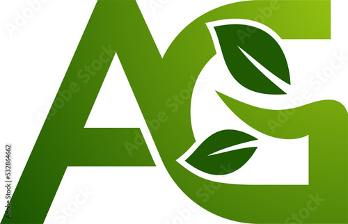 Letters and leaf concept transparent background. Very suitable for symbol, logo, company name, brand name, personal name, icon and many more.