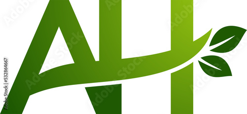 Letters and leaf concept transparent background. Very suitable for symbol, logo, company name, brand name, personal name, icon and many more.