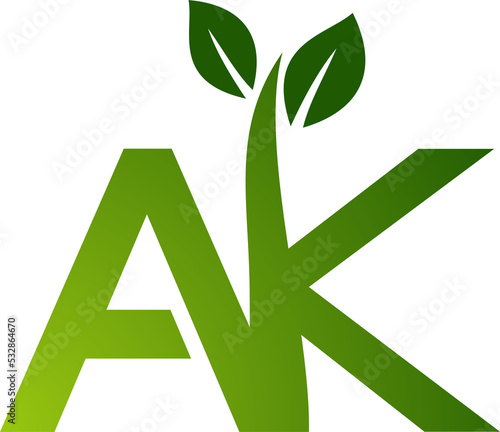 Letters and leaf concept transparent background. Very suitable for symbol, logo, company name, brand name, personal name, icon and many more.