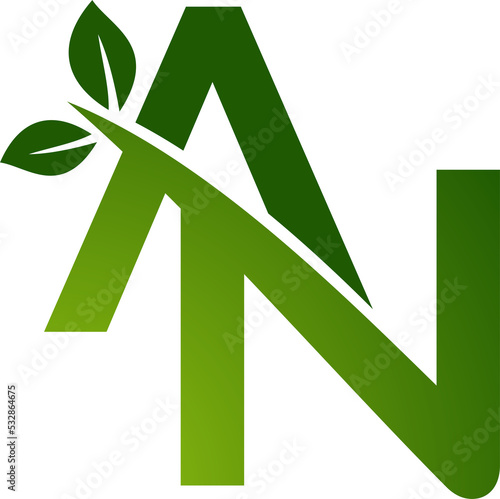 Letters and leaf concept transparent background. Very suitable for symbol, logo, company name, brand name, personal name, icon and many more.