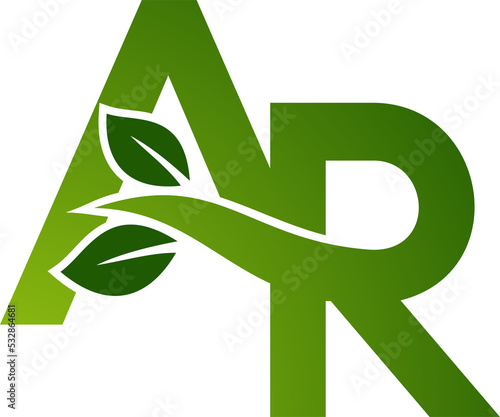 Letters and leaf concept transparent background. Very suitable for symbol, logo, company name, brand name, personal name, icon and many more.