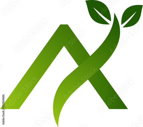 Letters and leaf concept transparent background. Very suitable for symbol, logo, company name, brand name, personal name, icon and many more.