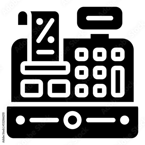 cash register glyph icon