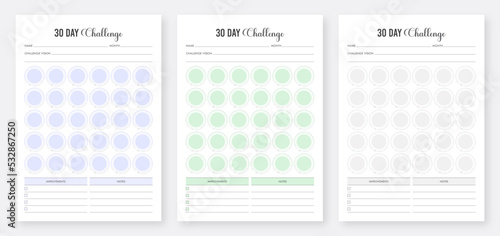 30 Day Challenge Tracker Template. 30 Day Habit Tracker Template. Printable Challenge Tracker. Printable Habit Planner Design. Minimalist planner template set. Planner Bundle Design.