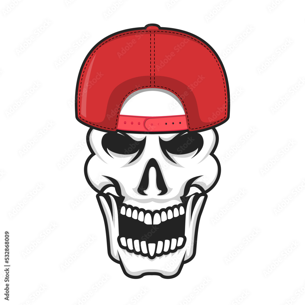 skull cap head vector illustration