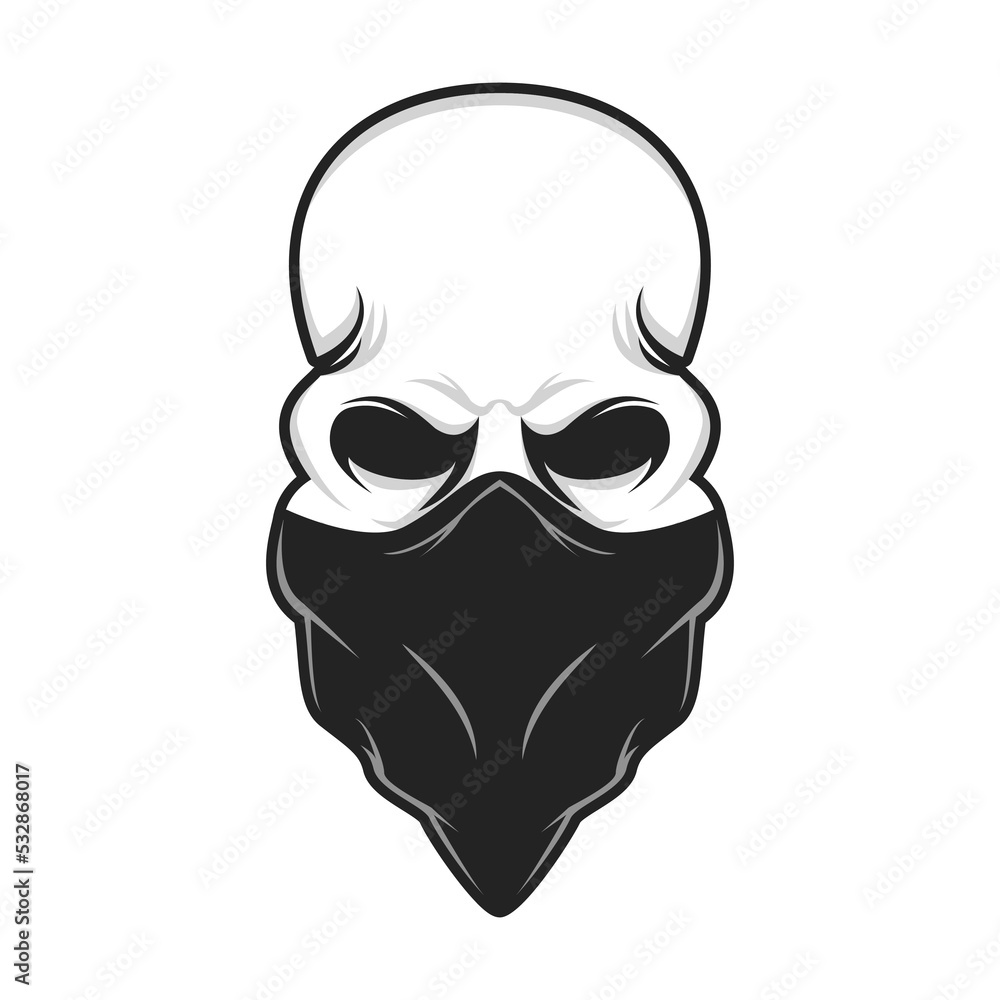 mask skull head vector illustration