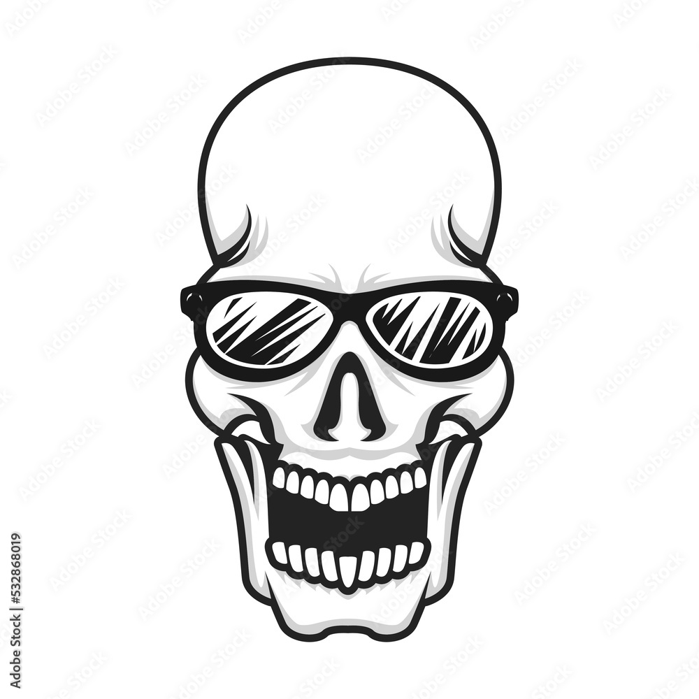 Fototapeta premium glasses skull head vector illustration