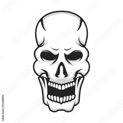 tattoo skull head vector illustration