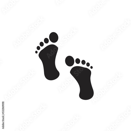 human footprints barefoot complete right left black