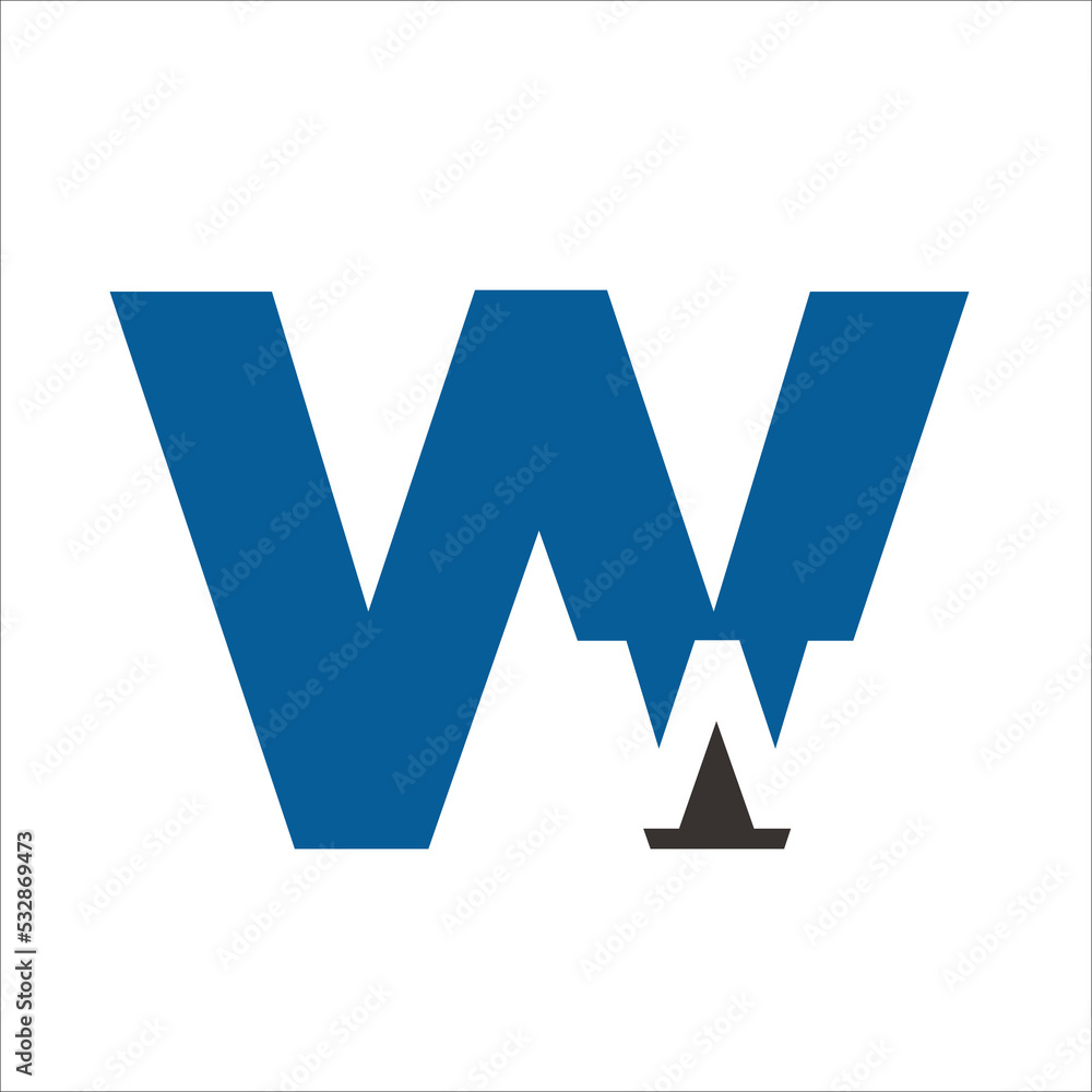 letter W simple flat logo icon letter W simple flat logo icon