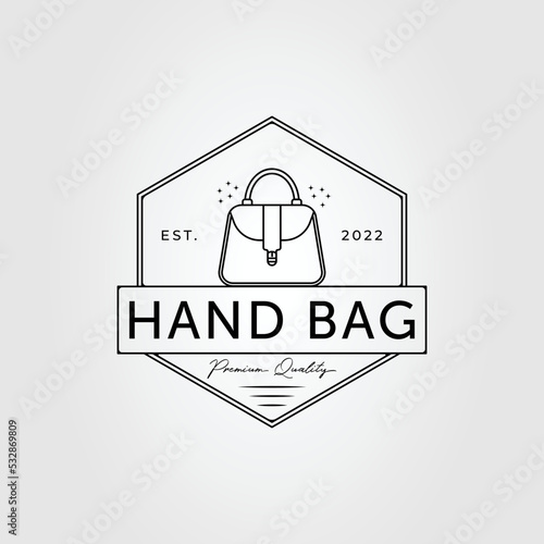 woman bag or handbag or sling bag logo vector illustration design.