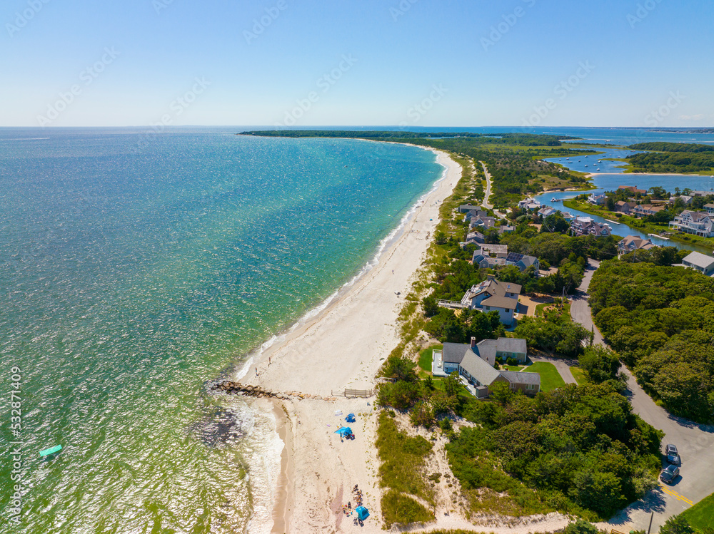 Seagull Beach aerial view in summer in West Yarmouth, Cape Cod,  Massachusetts MA, USA. Stock-Foto | Adobe Stock