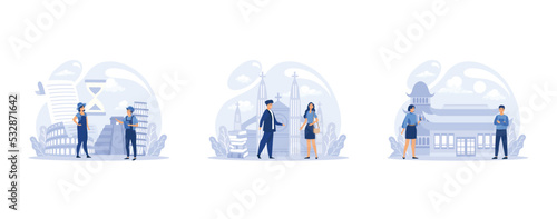 Big school subject or educational class set. Student studying social and natural science. Modern school education system, set flat vector modern illustration