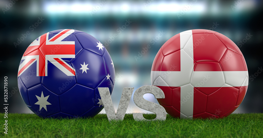 Fototapeta premium Football world cup group D Australia vs Denmark