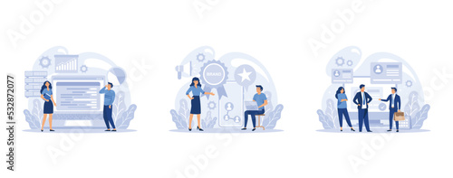IT profession set. Programmer write software and create code for computer. Coding script for project and app, set flat vector modern illustration