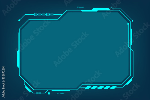 Vector HUD Frame with circuit board and log security communication concept for technology background