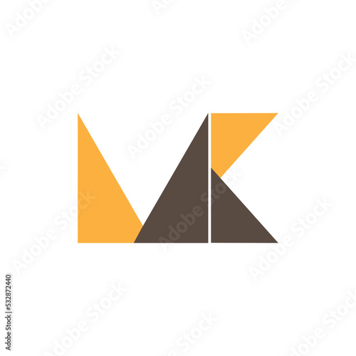 Monogram, Triangle logo letter MK image vector