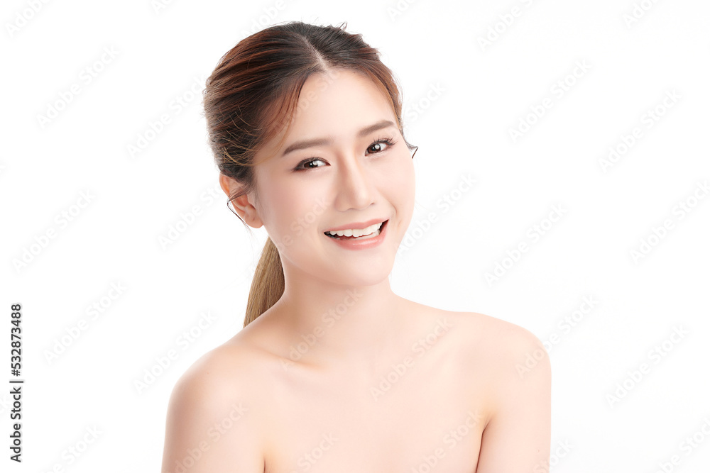 Beautiful young asian woman with clean fresh skin on white background, Face care, Facial treatment, Cosmetology, beauty and spa, Asian women portrait. Beautiful young asian woman with clean fresh skin on white background, Face care, Facial treatment, Cosmetology, beauty and spa, Asian women portrait.
