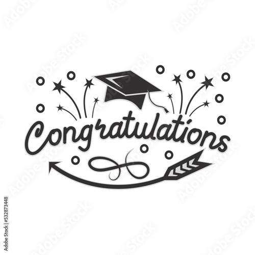 Graduation Congratulations Text, Typography, Toga element illustration, Graduation, ideas for word signs