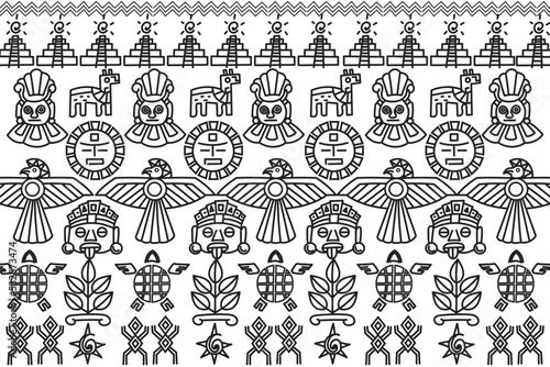 illustration line of the maya symbol background.