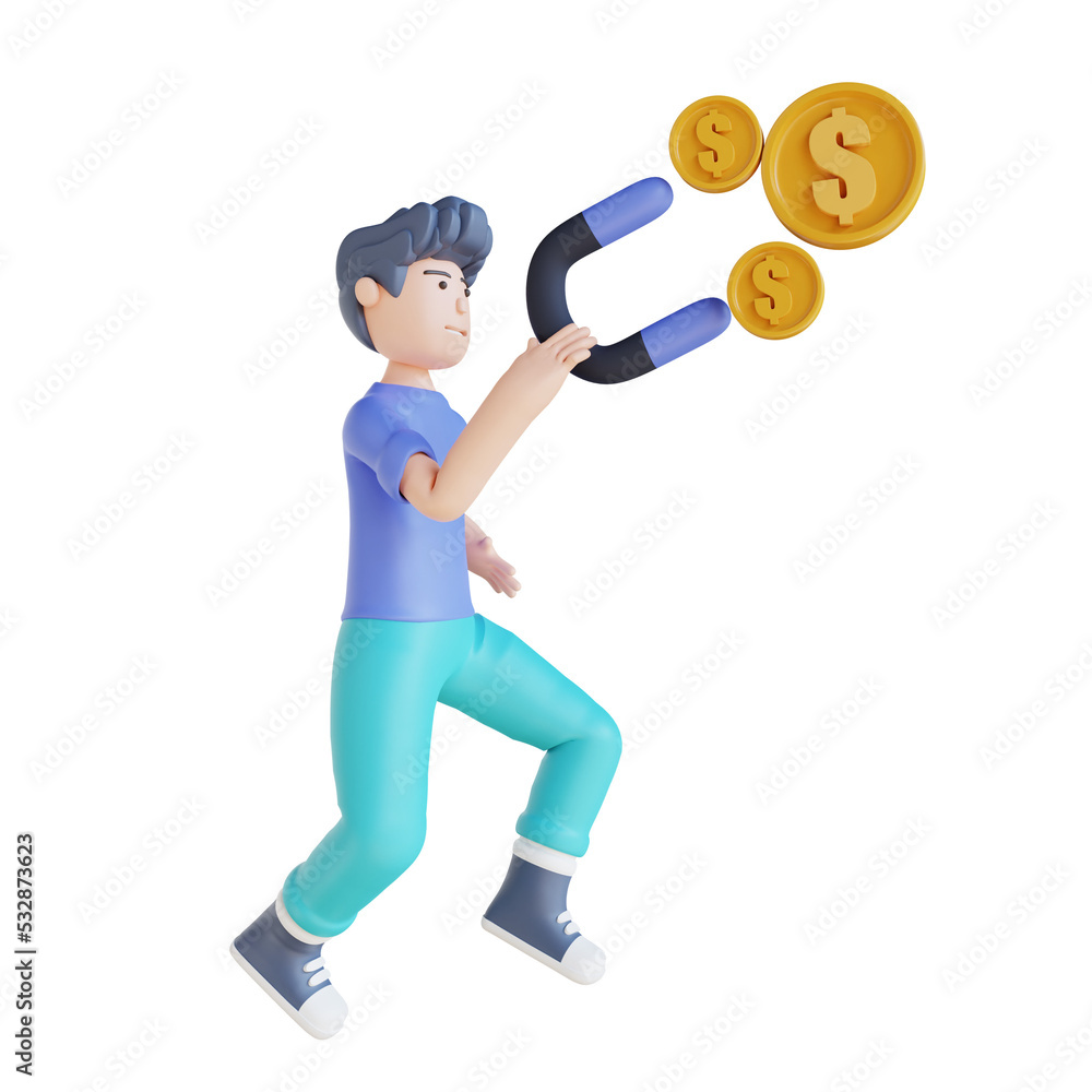 3D illustration inbound money 3D illustration inbound money