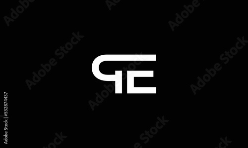 Abstract letter QE logo design template. 