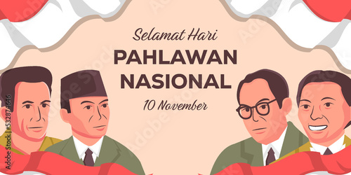 selamat hari pahlawan nasional indonesia banner illustration photo