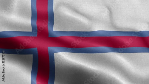 Flag Of Faroe Islands - Highly detailed animation of the Faroe Islands flag - Seamless loop - Highly Detailed Flag - The flag of fluttering in the wind - Highly detailed animation of the flag photo