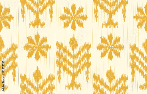 seamless geometric pattern. Tribal Art Ikat Ogee in traditional classic. based on ikat fabric style. Vector illustration.