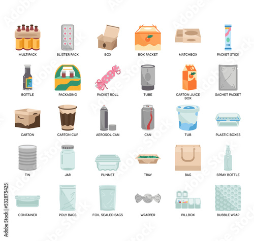 Set of Packaging thin line icons for any web and app project.