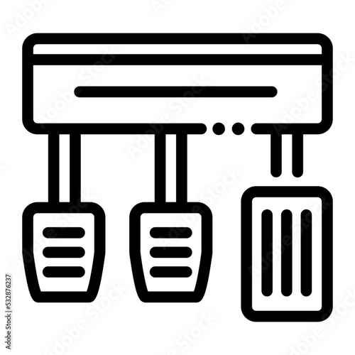 three pedals car part icon