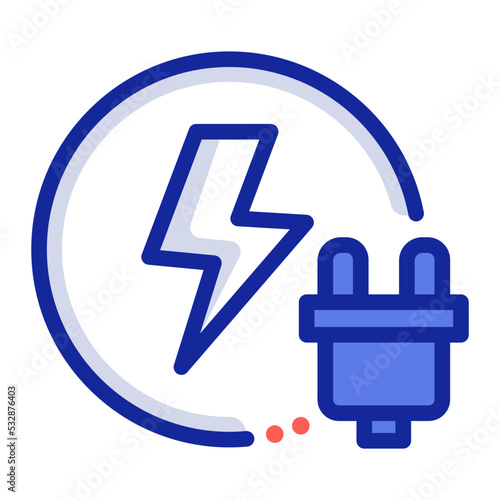 electric power plug charge icon
