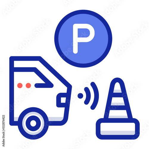 car parking sensor icon illustration