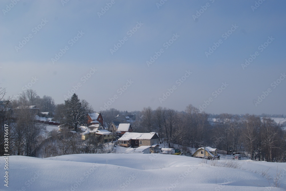 Panorama of Maloyaroslavets in winter