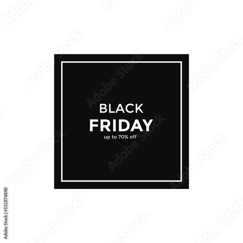 Black Friday Sale banner. Modern minimal design with white typography. Template for promotion, advertising, web, social and fashion ads. Vector illustration.