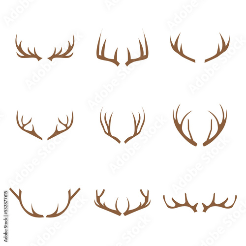 Vászonkép deer antler simple logo