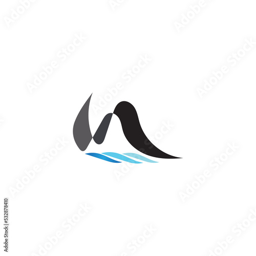 wave logo bussines element of nature concept design template