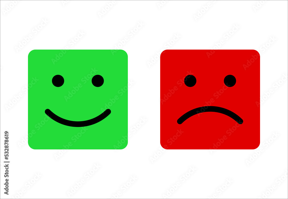 Fototapeta premium sad and happy faces. good bad emotion concept