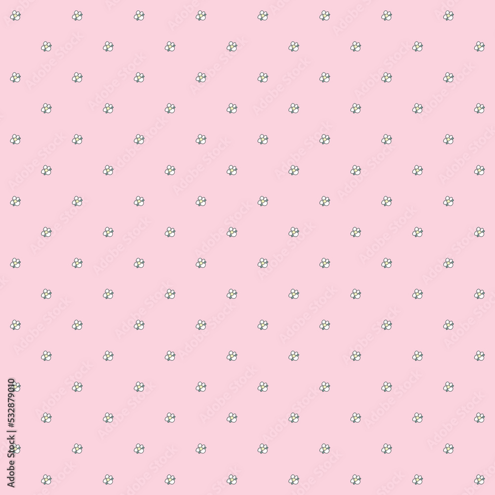 white little flower pattern vector illustration Seamless pattern pink background design wallpaper