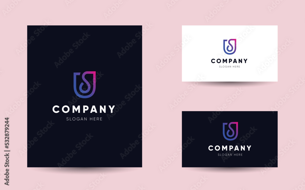 Fototapeta premium Modern monogram initial letter us logo design template vector graphic