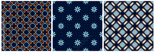 Abstract shape simple geometric motif classic pattern continuous background. Modern fabric design textile swatch ladies dress, man shirt allover block print. High resolution image digital illustration
