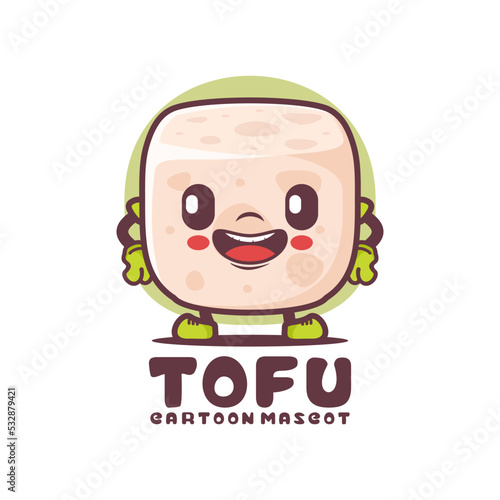 Tofu cartoon mascot. food vector illustration
