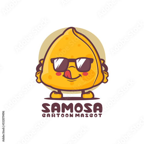 Laddoo cartoon mascot. Asian famous food vector illustration